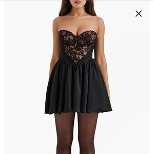 New House of CB Jadore Black Lace Mini Dress